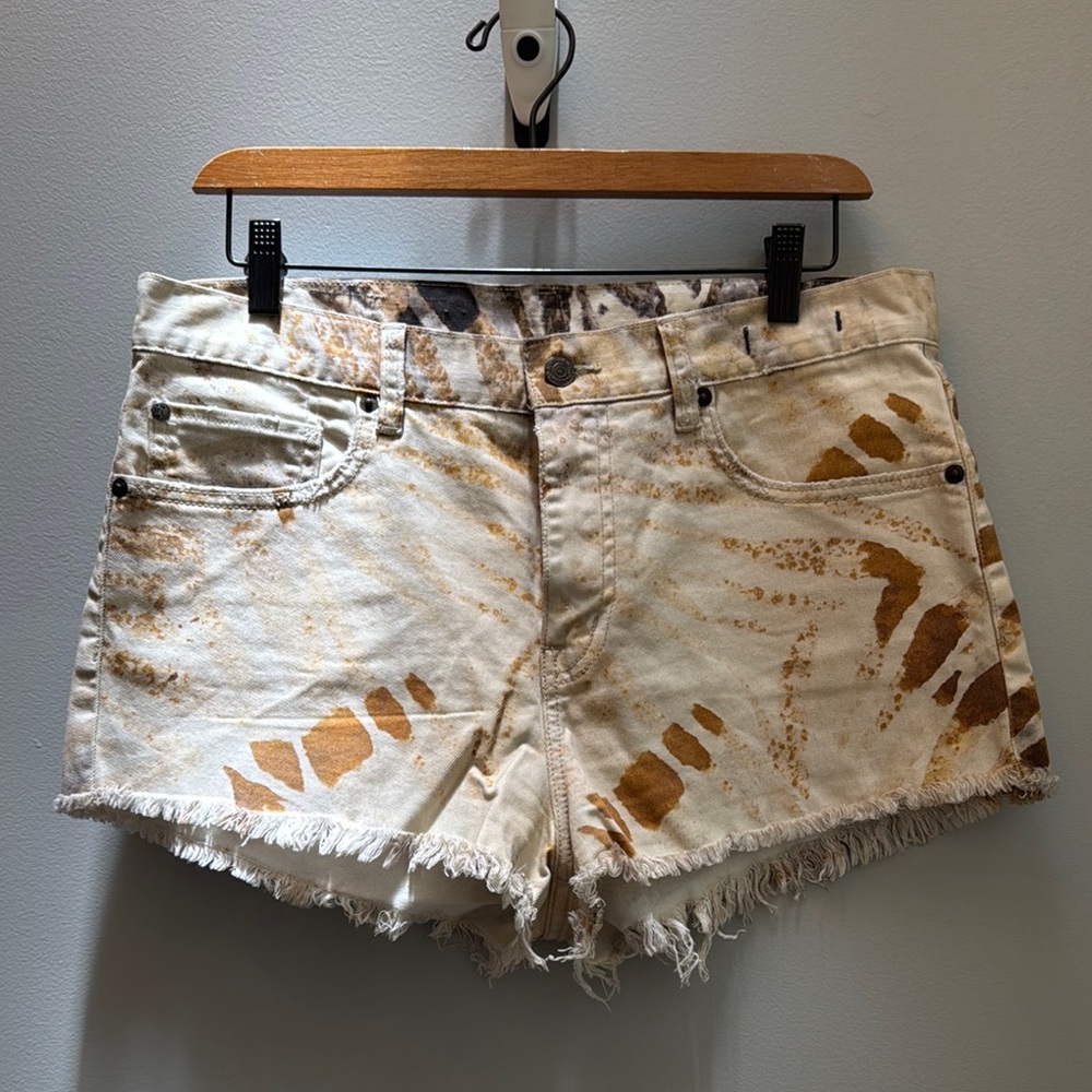 Denim&Supply by Ralph Lauren natural zebra tan cutoff denim shorts sz 30